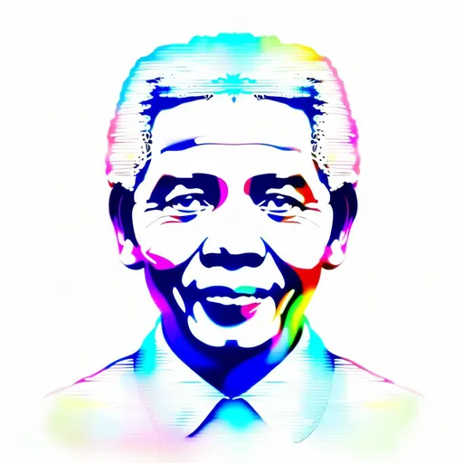 Prompt: sketch paint of nelson mandela, artistic pastel color effect, symmetrical, centered