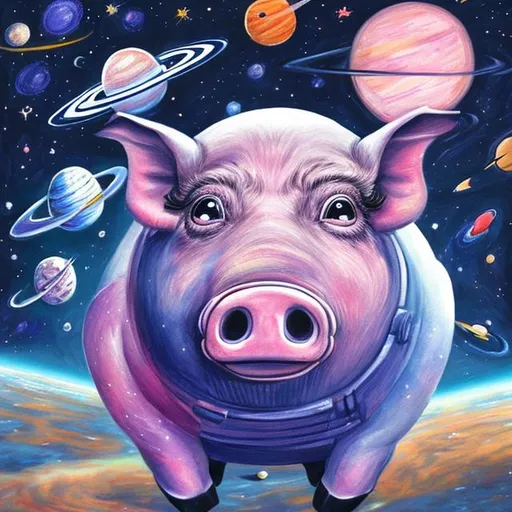 Prompt: 
space pig