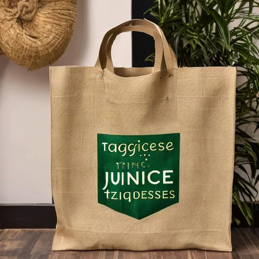 Designer Jute shopping bag of a company named prince...