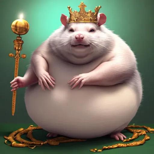 Prompt: fat rat with a crown