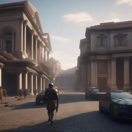 Prompt:  ultrarealistic futurist city of roman empire, many details, streets, buildings, future cars, dystopian, roman architecture, with soldier marching, Hyperrealistic, sharp focus, Professional, UHD, HDR, 8K, Render, electronic, dramatic, vivid, pressure, stress, traumatic, dark.