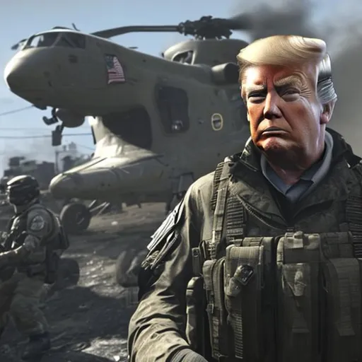 Prompt: Donald trump in call of duty


