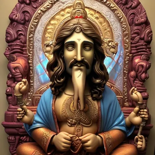 Prompt: a mix of Jesus and Ganesha