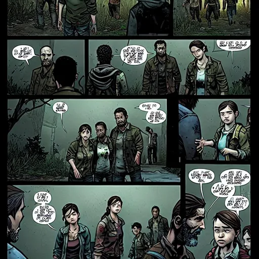 The last of us comics 4k, ellie in DC-style panels