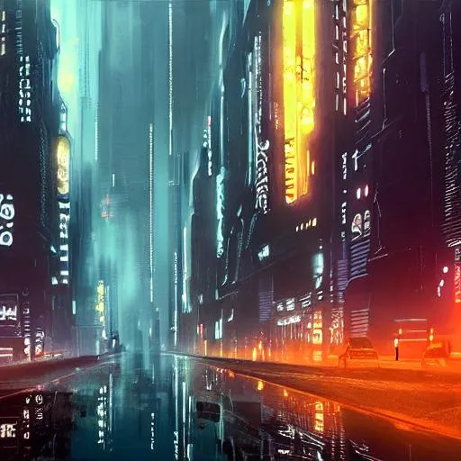 Prompt: 

"Create an image of a futuristic cityscape that is inspired by Blade Runner, using an AI art tool such as OpenAI's DALL-E 2. The city should be large, sprawling, and densely populated, with towering skyscrapers, flying cars, and neon lights illuminating the streets below. The overall mood of the image should be dark and atmospheric, with a hint of danger and intrigue.

The image should have a high level of detail and realism, with a focus on textures and lighting effects. The color scheme should be predominantly dark, with flashes of bright neon colors to provide contrast. The image should be 1024x1024 pixels in size, with a resolution of at least 300 dpi.

Within the cityscape, there should be elements that suggest advanced technology and a dystopian future, such as holographic advertisements, robots or androids, and other futuristic devices. The overall atmosphere of the image should evoke a sense of both awe and fear at the vastness and complexity of this imagined future world.