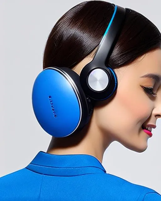 Prompt: futuristic headphones with interchangeable ear pads