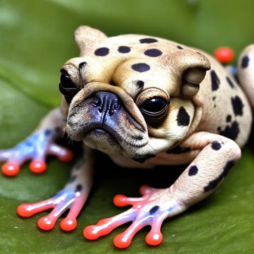 Prompt: a frog crossed with a dog