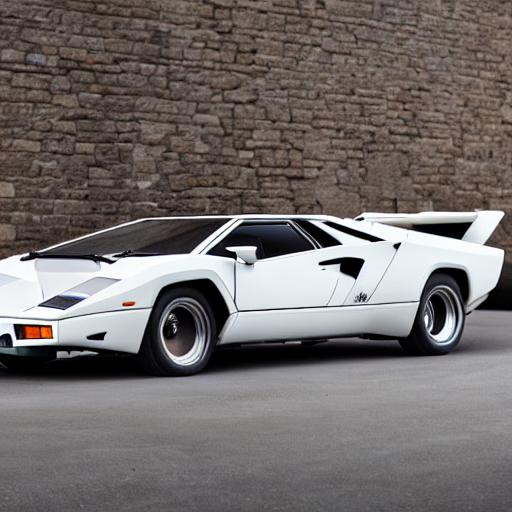 White Lamborghini Countach realistic ultra 8k profe... | OpenArt