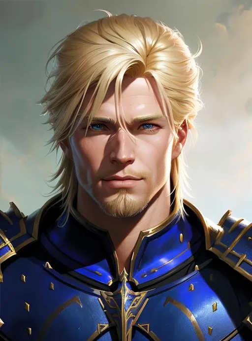 Prompt: a fantasy style portrait painting of a men paladin, blond hair field oil painting unreal 5 daz. rpg portrait, extremely detailed artgerm greg rutkowski greg hildebrandt tim hildebrandt