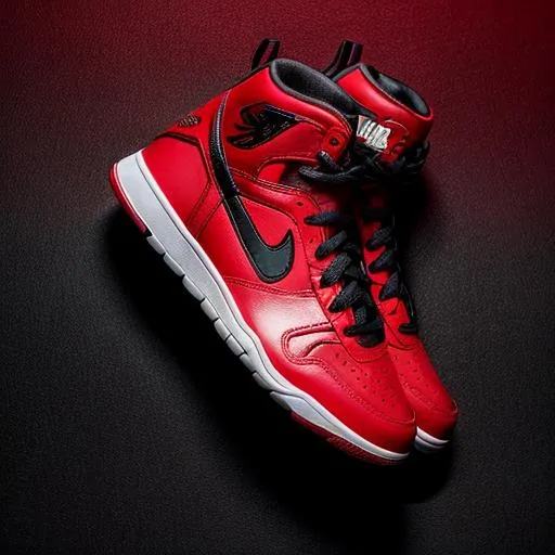 Prompt: epic promotional, professional, commercial poster of Red Jordans 11, ultra rich vibrant colors with shadow background, intricate details, 8k resolution , cinematic look, 300mm camera lens, extremely color graded,{{hyperrealistic}}, trending on artstation, trending on nike website. 