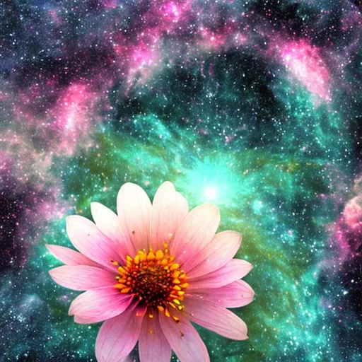 Prompt: Flower observed universe