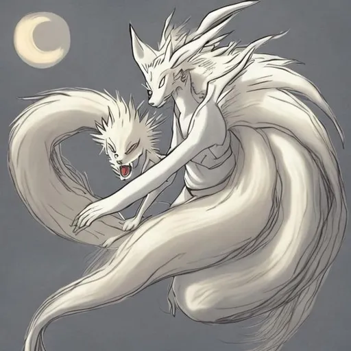 Prompt: Ninetails from naruto