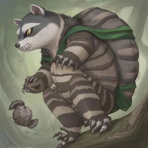 Prompt: racoon turtle hybrid older
