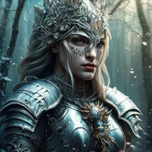 Prompt: Extraordinary detailed, extremely sharp, high reflections, cinematic, ultra realistic, knight, blossom forest, masterpiece, light background, detailed face, detailed body, long hair.
