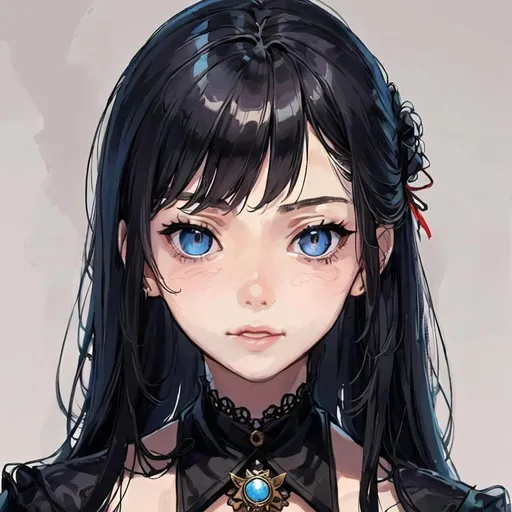 Prompt: (illustration, best quality: 1.2), masterpiece, 1girl, front face looks at the camera, intense gaze, very detailed eyes, face, very pretty and very detailed, straight and long black hair, finely detailed and intricate hair, high school uniform summer dress, white shirt ((deep neckline)), pleated skirt, beautiful detailed and intricate shadows, beautiful and detailed colors, very detailed backgrounds of a classroom, warm light coming from the window in the background