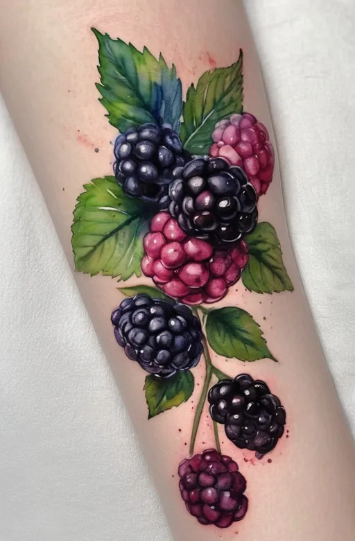 1. Watercolor Blackberry Cluster