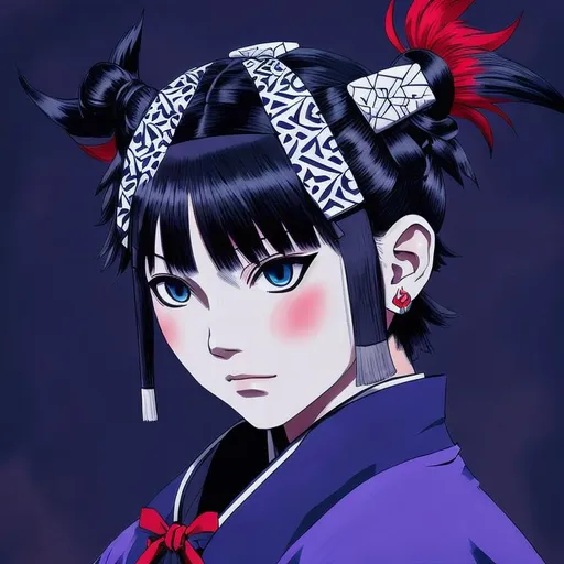 Prompt: Kimetsu, Oni, Black Hair