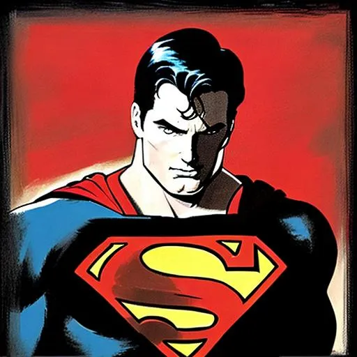 Prompt: paint black superman