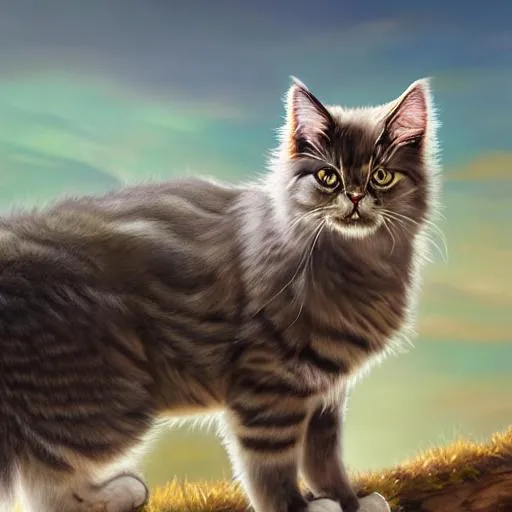 Prompt: Erin hunter warrior cats, warrior cat, feral cat, realistic cat, detailed fur, oil painting, anime, lighting, shadows, nature background, evil cat, beautiful markings in fur, fullbody fullbody art, muscular cat, strong cat, mixed breed cat, barn cat, outdoor cat, 