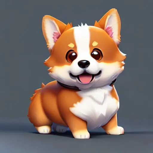 Prompt: cute corgi character from mobile game, hyper realistic, octane render, 8k, toon