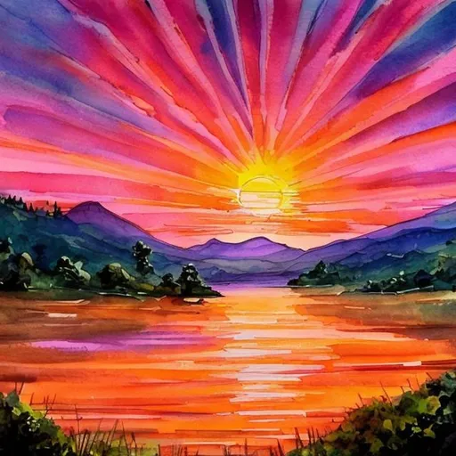 sunrise sky painting
