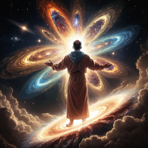 Prompt: God creating the universe via the big bang

