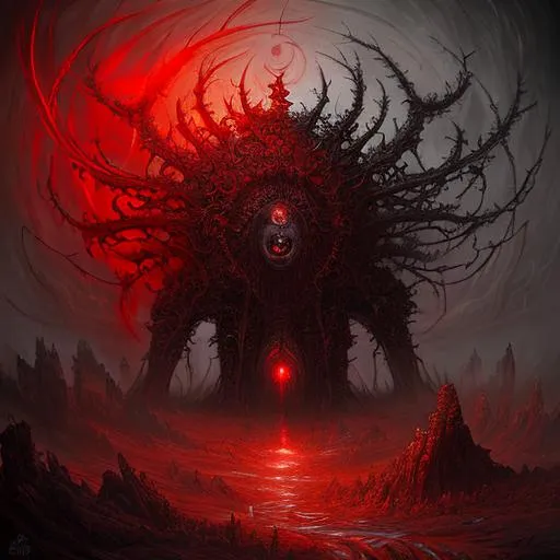 mesmerizing red eyes, Tomasz Alen Kopera style, Epic...