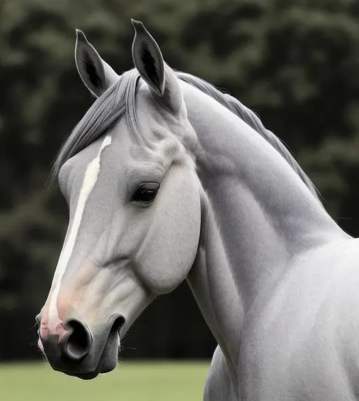 Prompt: a beautiful stuning gray horse, good proportion, perfect symetrical