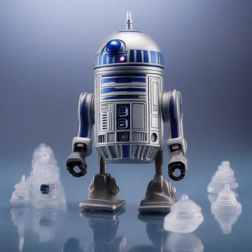 Prompt: Ice Droid, masterpiece, Best Quality, in blind box toy style