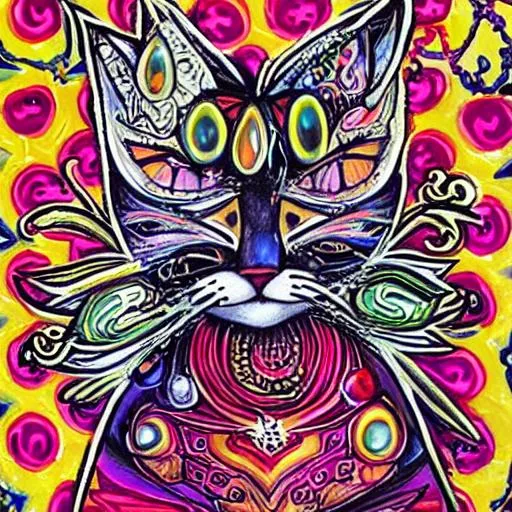 Detailed Art of a Happy Gypsy Cat. | OpenArt