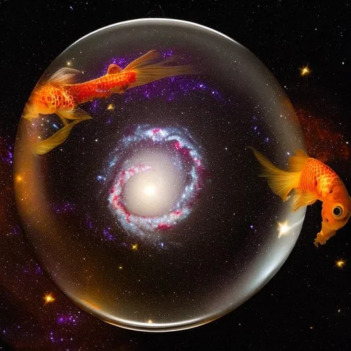 Prompt: Galaxy in a goldfish bowl