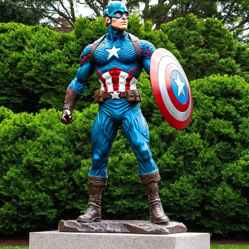 Prompt: Bronze Statue of Captain America