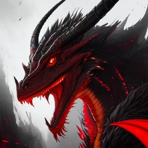 Prompt: Portrait of an anthro dragon with striking black fur and iridescent red markings and a serious face, liminal space streets, perfect composition, hyperrealistic, super detailed, 8k, high quality, trending art, trending on artstation, sharp focus, studio photo, intricate details, highly detailed, by greg rutkowski