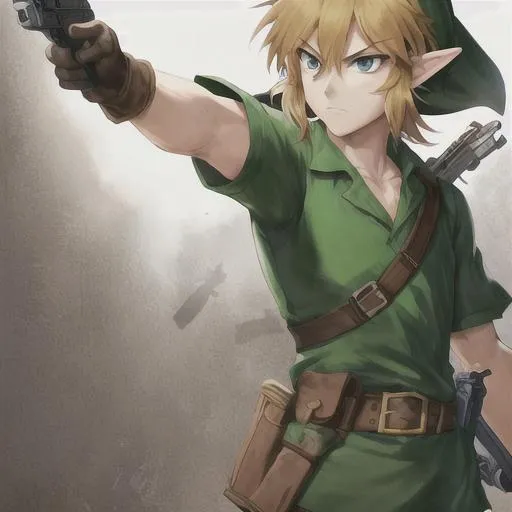 Prompt: Link with guns