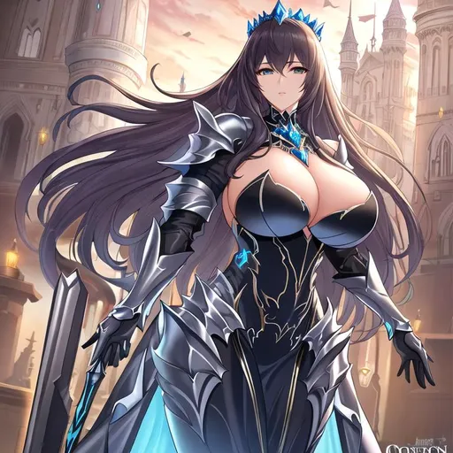 Prompt: HD 4k clear Armored Core, stunning women queen of machines 
Fantasy
Superhero  art of mechanical armor futuristic sleek crown shaped head, angular chest, massive and powerful hourglass hips 