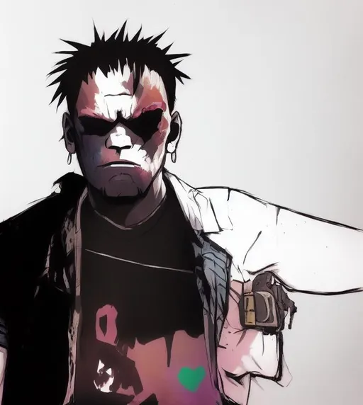 Prompt: Vaguely inspired by Gorillaz art, and Yoji Shinkawa, nvinkpunk, colored ink