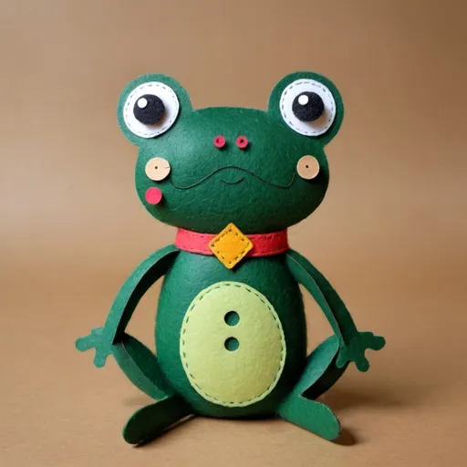 Prompt: figurine of a frog from the fairy tale about the teremok, cardboard toy, outline, silhouette