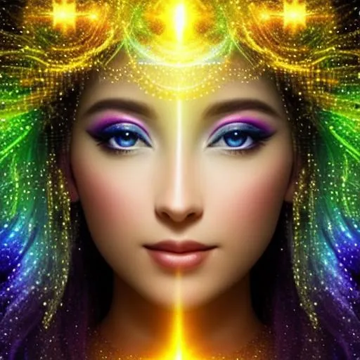 Prompt: White prism, cosmic,etherial, fairy, goddess of light ,closeup