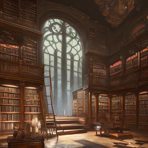 \'Inside The Arcane Library\', a beautiful fantasy p...