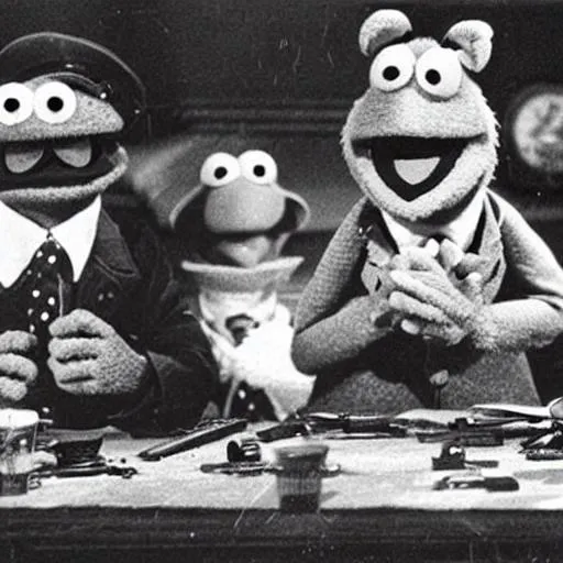 Prompt: muppets in world war 2