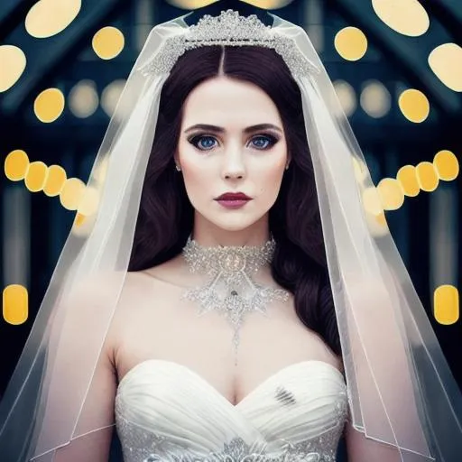 Photo Realistic Beautiful Bride Symmetrical Face Openart