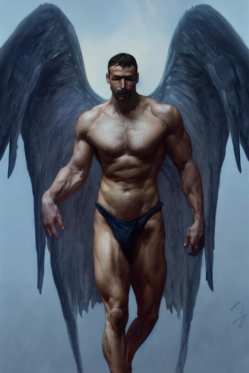 Naked Masculine Handsome Incubus Devil Angel M Openart