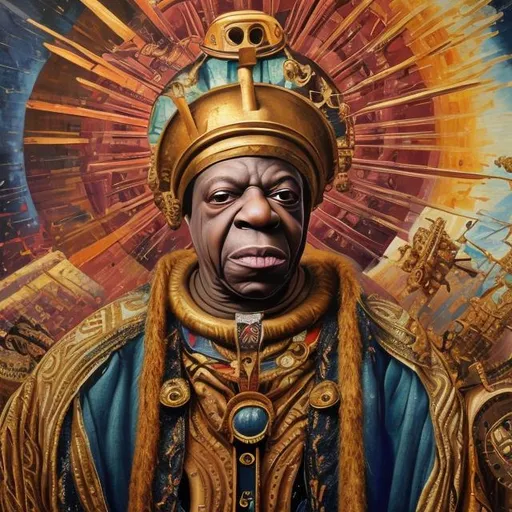 Prompt: Hyperdetailed oil painting in renaissance style of Sun Ra 
