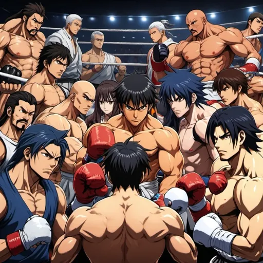 Prompt: Sprit fighters plot fighting tournament scenes in anime.