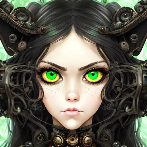 Green Eyes Anime Face (Dark)