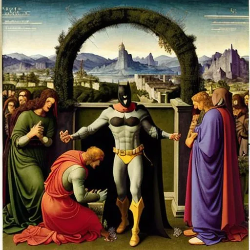 Prompt: Batman/Agony in the Garden
by Giovanni Bellini