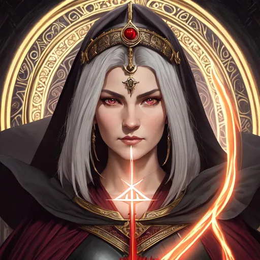 Diablo. Portrait of Greta Morheim. Throne background...