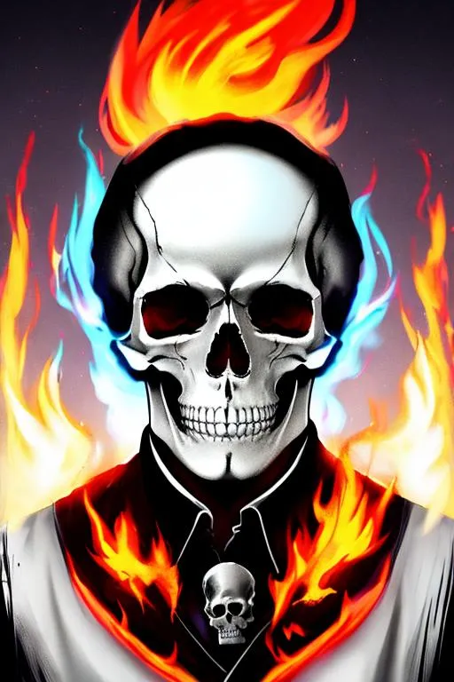 Prompt: flaming skull
