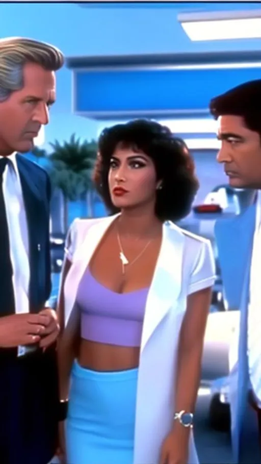 Prompt: dvd screengrab, scene from the 1987 movie, vice city,