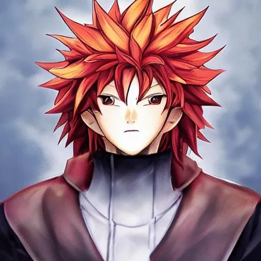 Prompt: hyperrealistic anime fire king, highly detailed